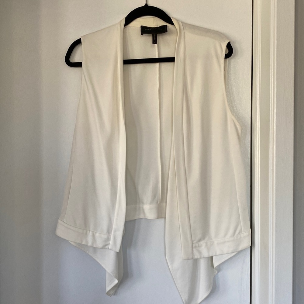 BCBG Off White Soft Vest, Size M